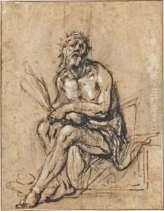 Christus Dornengekront, Sitzend by Jan Harmensz. Muller