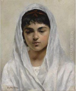 Girl In White by Leopold Carl Muller