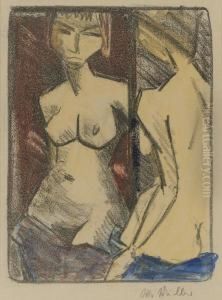 Madchenakt Vor Dem Spiegel by Otto Muller