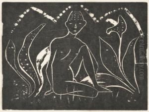 Knabe Zwischen Blattpflanzen by Otto Muller