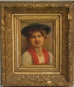 Portrait Einer Bayerischen Schonheit Mit Kropfkette by Otto Muller