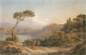 Castel Gandolfo Am Nemisee (castel Gandolfo On Lake Nemi) by Rudolf Muller