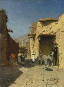 An Arab Street by Rudolph Gustav Muller