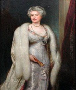 Portrait Of A Lady Wearing Pearls And A Fur Wrap Portrait Of A Lady Wearing Pearls And A Fur Wrap
