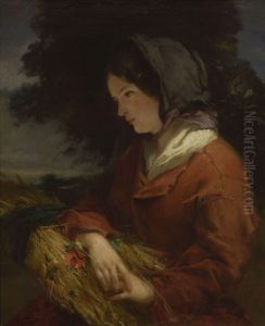 Junge Frau Mit Ahrenbundel by Victor Muller
