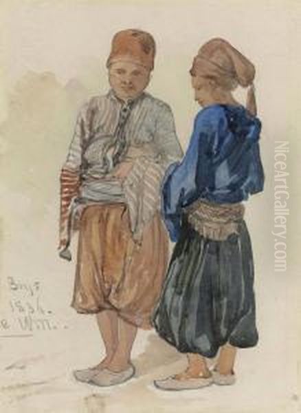Study Of Two Boys In Turkish Dress - view 1