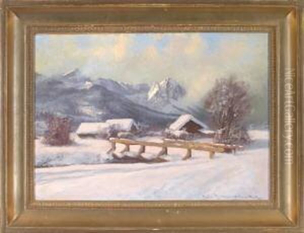 Wintertag Vor Dem Wettersteingebirge - view 1