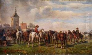Reiter Bei Der Rast by Ludwig Muller-Cornelius