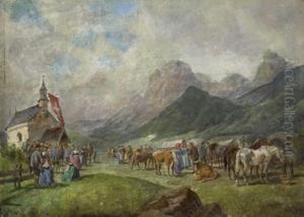 Viehmarkt Vor Schweizer Bergkapelle - view 1