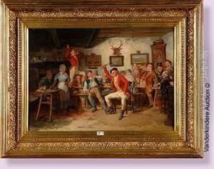 Interieur D'auberge Allemande Animee by Albert Muller-Lingke