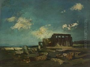 "griechische
Tempel-ruine". by Anton Muller-Wischin