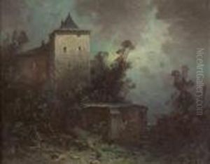 Burg Im Mondschein by Oskar Mulley
