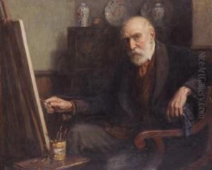 Portrait Of The Late Phillip Homan Miller Arha by Frederick C. Mulock