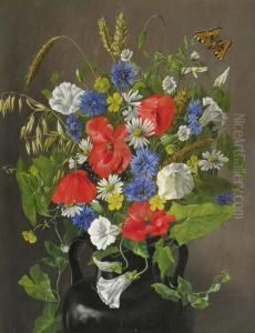 Bouquet De Fleurs Des Champs Au Papillon by Emma Mulvad