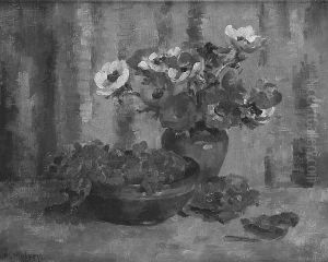 Violets And Anemones by Matilda Mulvey