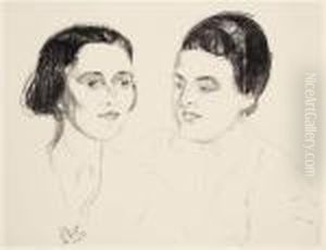 Louise Und Else Heyerdahl by Edvard Munch