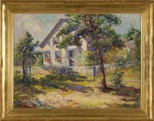 Landscape With House And Picket Fence by Anne Wells Munger
