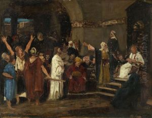 Studie Zu Christus Vor Pilatus by Michael Munkacsy