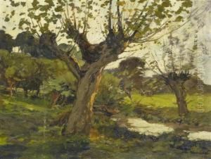 Late Summer River Landscape by Xeno Munninghof
