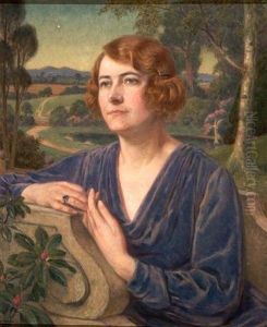 Seated In A Garden by John Bernard Munns