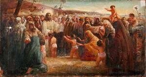 Jesus Y Los Ninos Isrealitas by Antonio Gomez Munoz Degrain