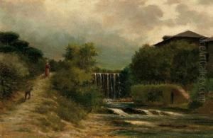 Paisaje De Urberuaga (infiesto), Asturias by Joaquin Munoz Morillejo