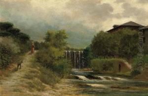 Paisaje De Urberuaga(infiesto), Asturias by Joaquin Munoz Morillejo
