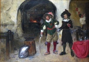 Mosqueteros En La Fragua by Domingo Munoz y Cuesta
