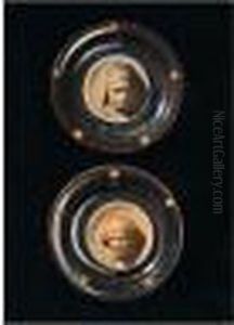 A Pair Of Portrait Roundels Of Dante And Shakespeare by Alexander Munro