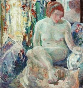 Seated Nude Reflected In A Mirror by Sarah Sewell Munroe
