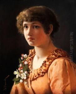 Portrait Eines Jungen Madchens by Joseph Munsch