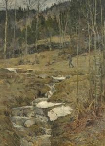 Spring In The Forest by Gerhard Munthe