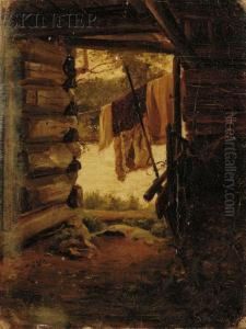 In The Cabin by Gerhard Munthe