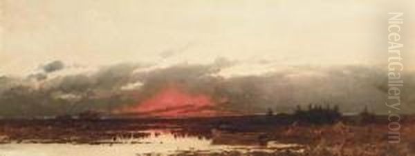 Sunset Over A Marsh - view 1