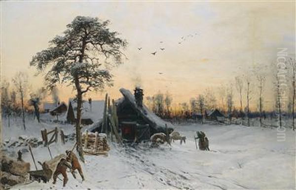 Winter Landscape In The Evening Light - view 1