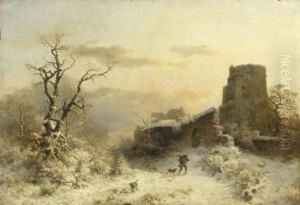 Winter Landscape With Hunter by Ludwig Munthe