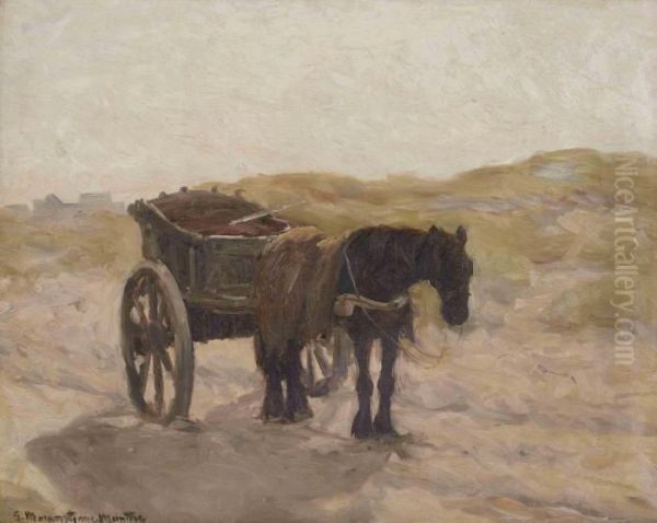 A Horse And Cart In The Dunes - view 1