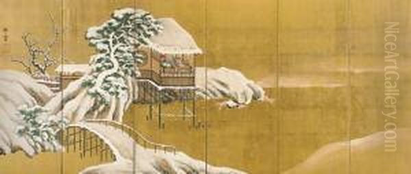 Chinese Scholar In A Pavillion In Winter - view 1