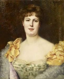 Portrait De Femme Aux Noeuds Jaunes