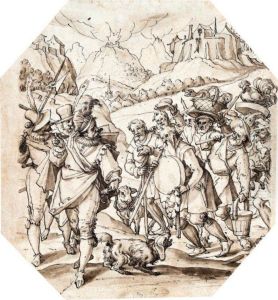 Three Noblemen Leading Villagers To Safety by Christoph Murer