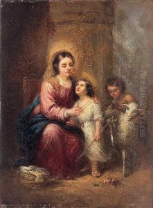 La Virgen Y El Nino Con San Juanito by Bartolome Esteban Murillo