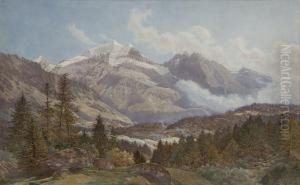 The Eiger, Jungfrau And Monk From Latterbrau by Alexander Henry Hallam Murray