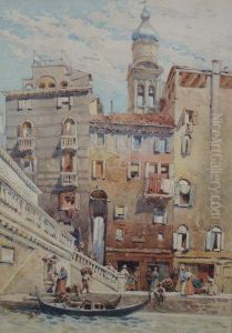 Venetian Canal Scene by Alexander Henry Hallam Murray