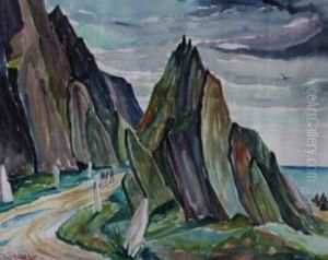 Figure Swithin A Mountainous Landscape by Charles Murray