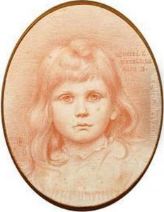 A Portrait Study Of A Young Girl, Muriel E. Heseltine, Aged 3 by Charles Fairfax Murray
