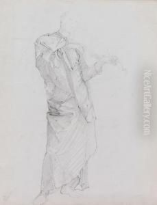 Figure Study With Violin by Charles Fairfax Murray