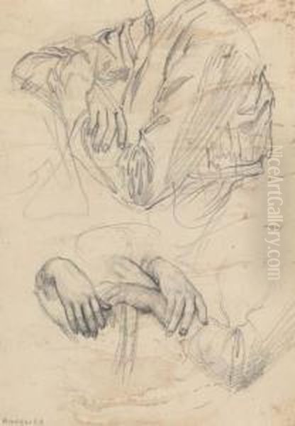 Study Of Hands And Drapery - view 1
