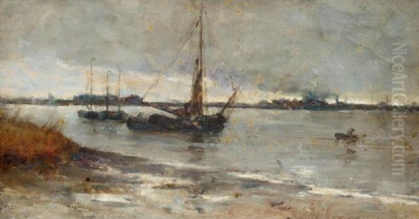 Barges On The Scheldt - view 1