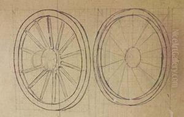 Study Of A Wheel; And Five Companion Drawings - view 1