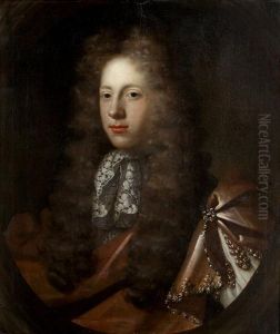 Portrait Of A Gentleman, With Brown Cloak And Lace Cravat by Thomas Murray